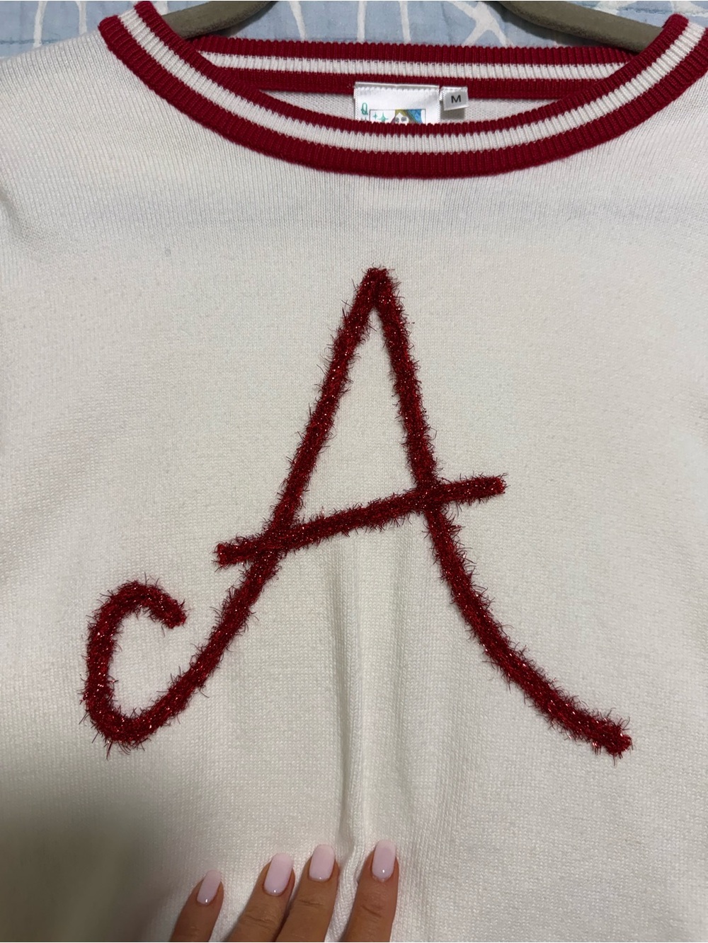 Queen of Sparkles University of Alabama Cream Sweater Size Medium - Picture 2 of 4